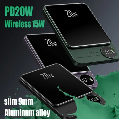 Magnetic Power Bank Wireless External Auxiliary Battery Pack